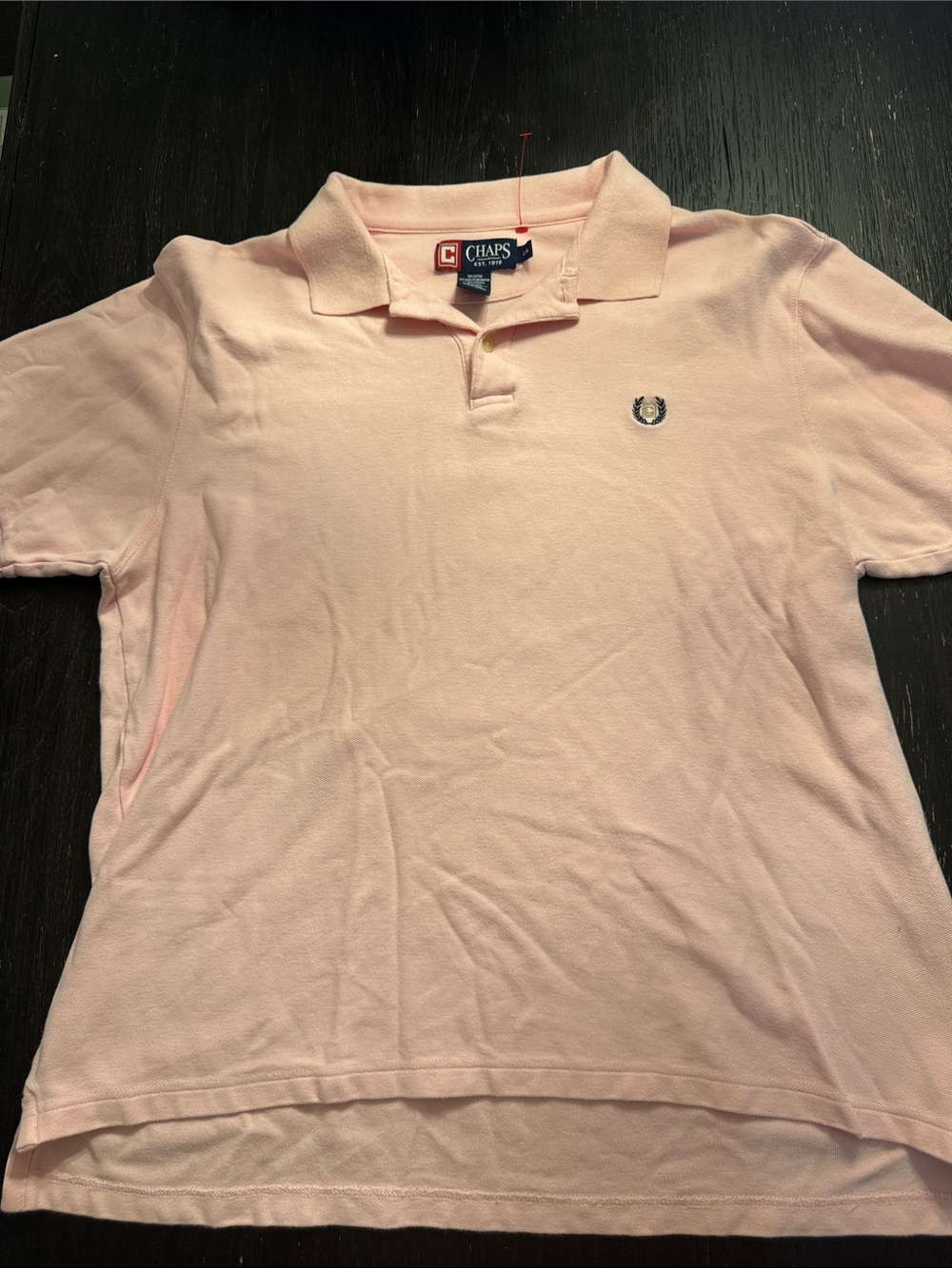 Chaps Light Pink Men’s Polo Shirt with Embroidered Crest